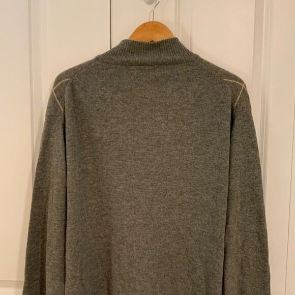 Jos. A. Bank Men’s Grey Argyle Lambs’ Wool Blend Mock Neck Sweater XL - Picture 9 of 9